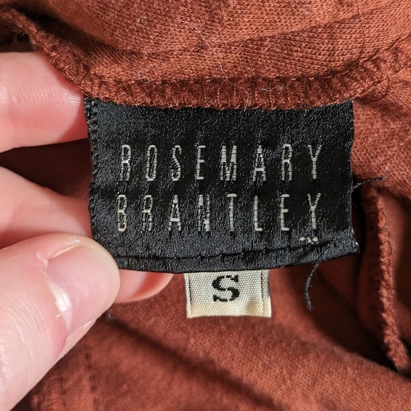 Vintage 80s Mock Neck Rosemary Brantley Burnt Orange Prairie Circle Dress Size S - Picture 2 of 9